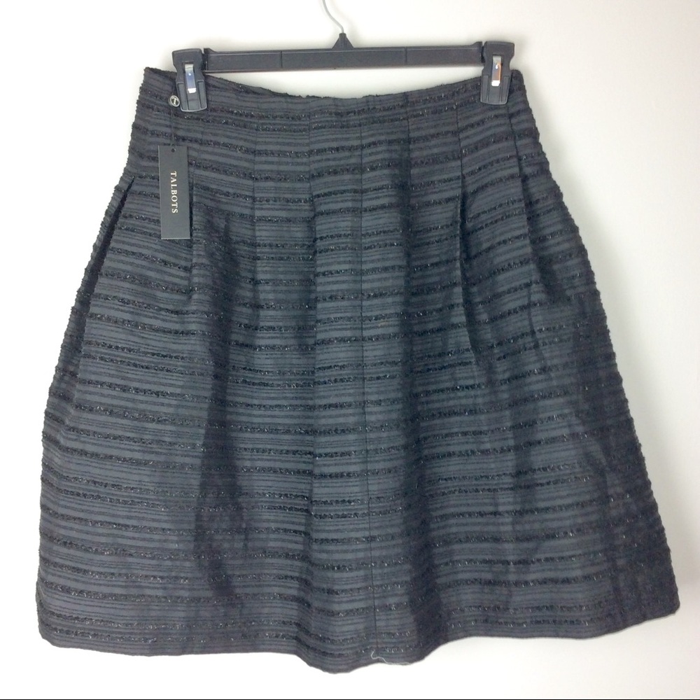 Talbots Petite Black A line Evening Skirt Size 8P